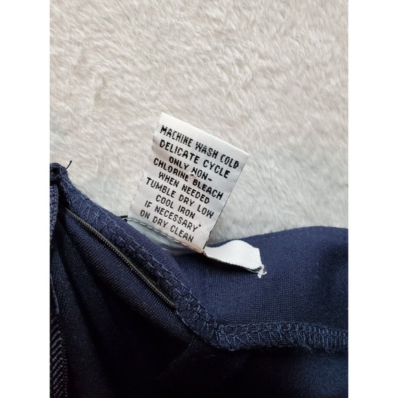 Grace A Line Skirt Womens Sz 6 Navy Rayon Stretch Pleated Elastic Waist Back Zip - Picture 6 of 6